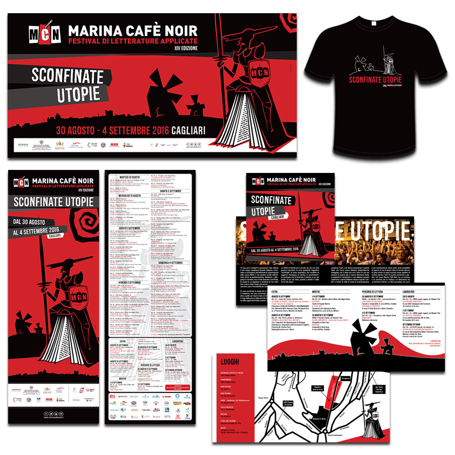 Marina Cafè Noir 2016 - campagna: 6x3 | locandine | libretto 72 pagine | tshirt | banner web | rollup | pagine quotidiani