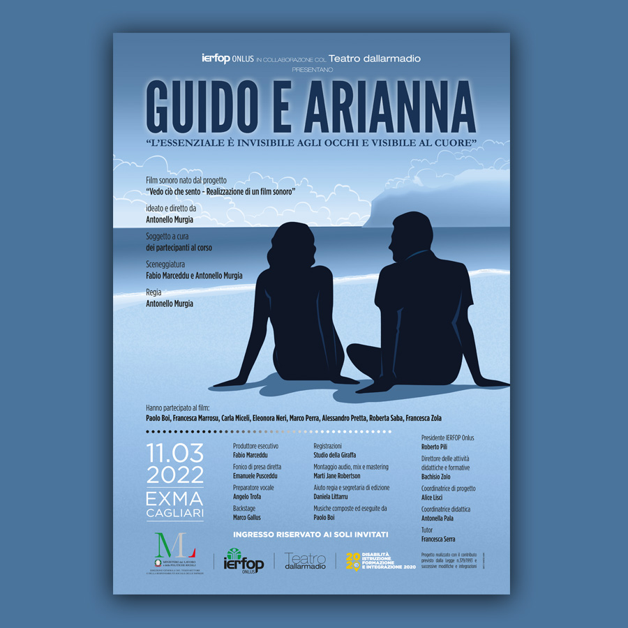 Guido e Arianna - Illustrazione e locandina Film sonoro - Ierfop Onlus in collaborazione con Teatro dallarmadio